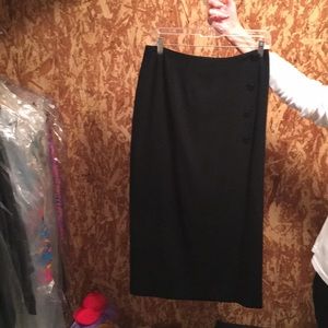 Long Black wrap skirt with buttons down the side